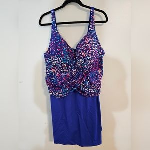 Swimsuits For All Faux Wrap Swimdress, 24